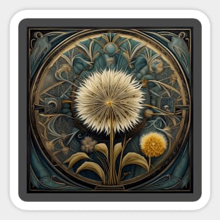 Enchanting Art Deco Wildflower Retro Style Art Sticker